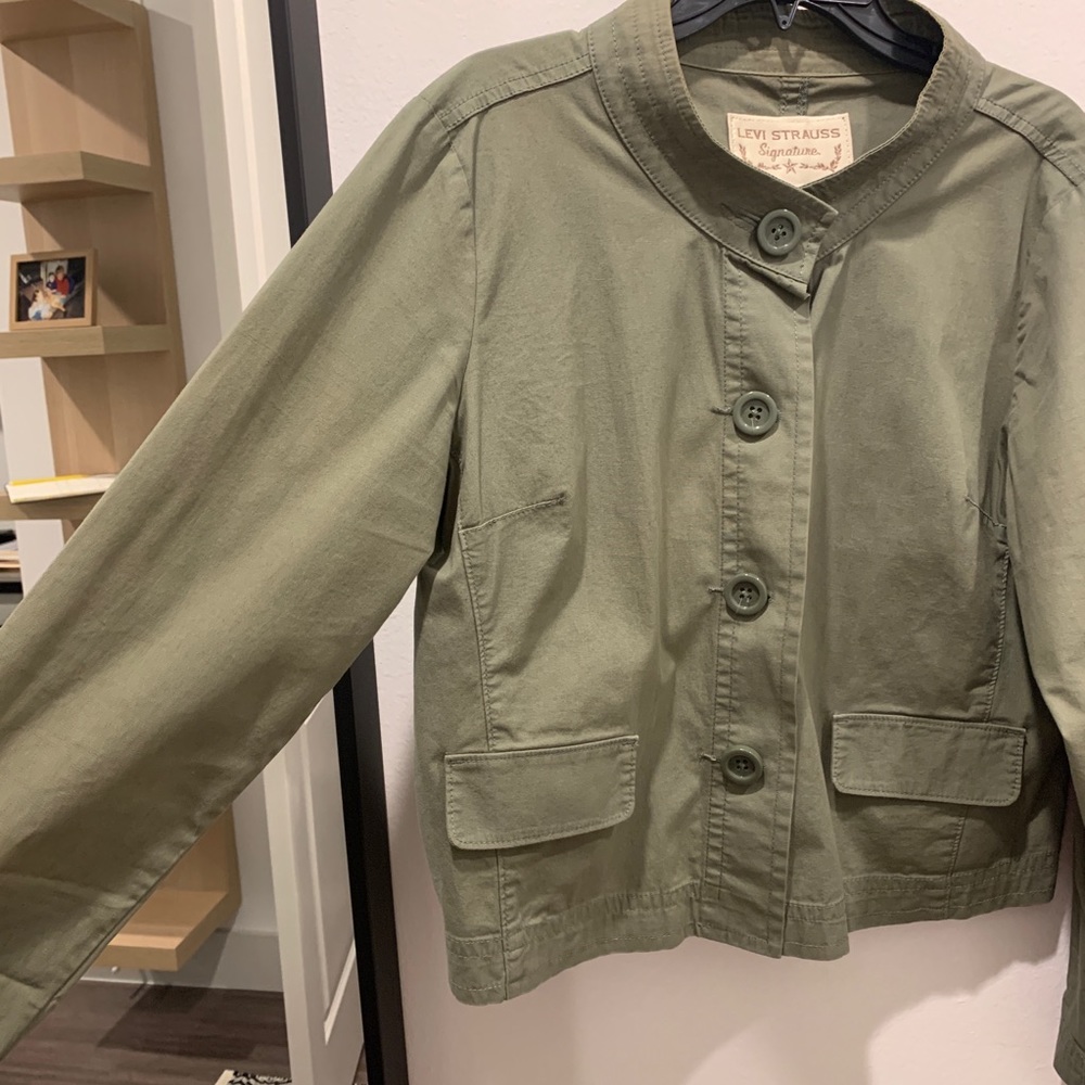 Levi Strauss Army Green Cropped Jacket